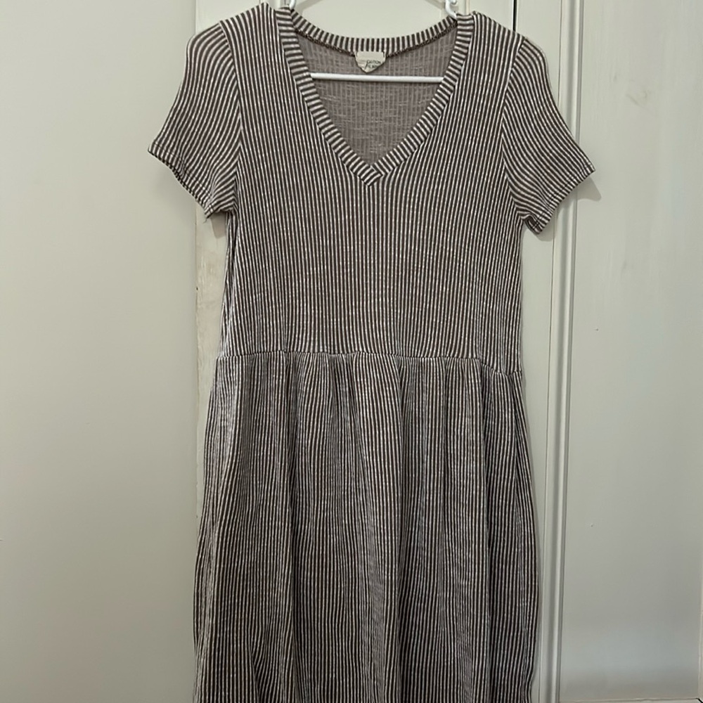 Brown and white summer dress